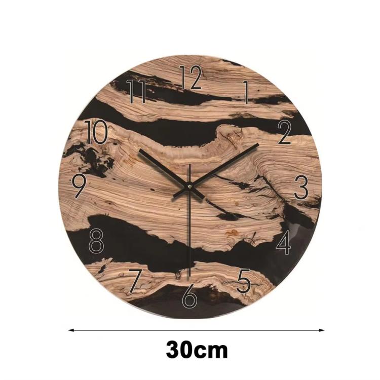 12-inch Imitation Wood Grain Texture Decorative Wall Clock Silent Quartz Clock Holiday Gift HR-CMW21 - free shipping - PMC TechLife - Order now!