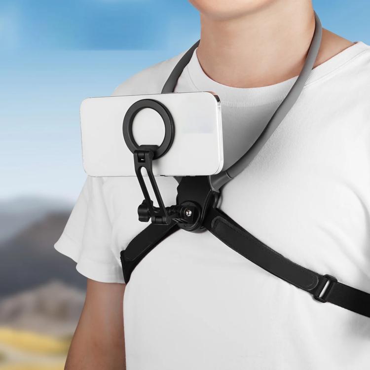 Adjustable Magnetic Neck Mount Phone Holder Quick-Release Chest Strap POV Mount For Sports & Vlogging(Black) - free shipping - PMC TechLife - Order now!