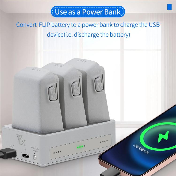 For DJI Flip YX 3-Way Charger Bidirectional Battery Management System - free shipping - PMC TechLife - Order now!