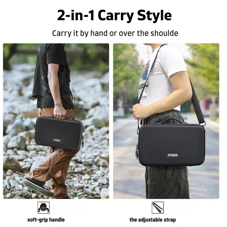 For Insta360 X5 / X4 Camera SYMIK Large Capacity Storage Bag Handbag Messenger Carrying Case(Black) - free shipping - PMC TechLife - Order now!