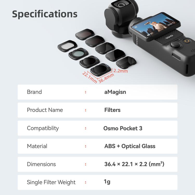 For DJI Osmo Pocket 3 aMagisn Adjustable Magnetic Filter Camera Lens Filters CPL - free shipping - PMC TechLife - Order now!