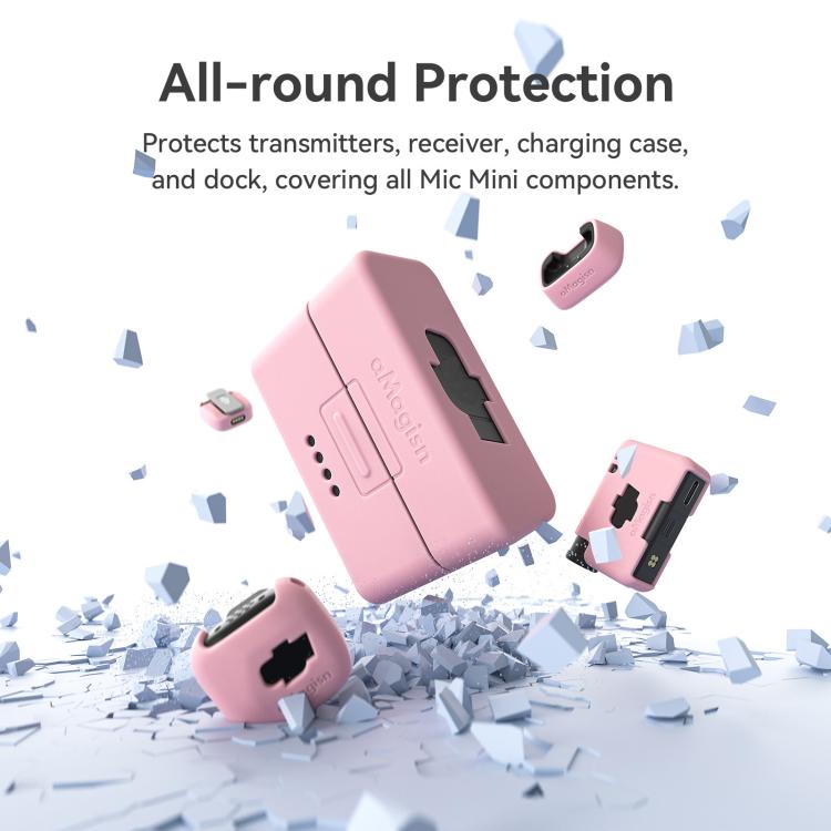 For DJI Mic Mini aMagisn MP01 Silicone Protective Case, Color: 4 In 1 Pink - free shipping - PMC TechLife - Order now!
