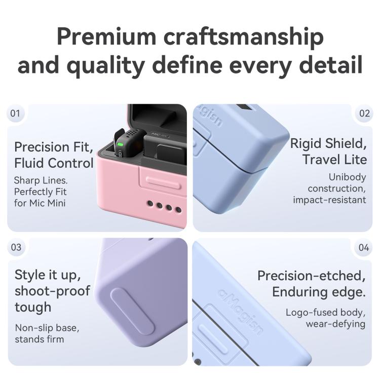 For DJI Mic Mini aMagisn MP01 Silicone Protective Case, Color: 3 In 1 Purple - free shipping - PMC TechLife - Order now!