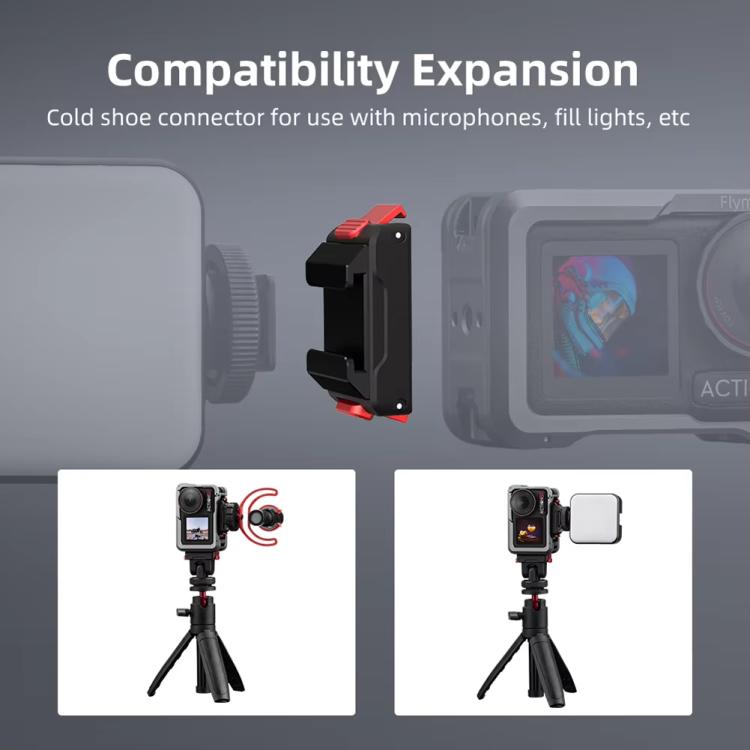 For DJI Osmo Action 5 Pro/Action 4/Action 3 Magnetic Quick Release Adapter with Cold Shoe Mount Base(Black) - free shipping - PMC TechLife - Order now!
