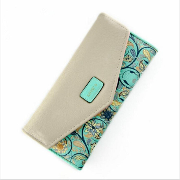 Long Leather Floral Pattern Wallets Coin Purses Money Bag for Women(Green) - Wallets by PMC TechLife | Online Shopping South Africa | PMC TechLife