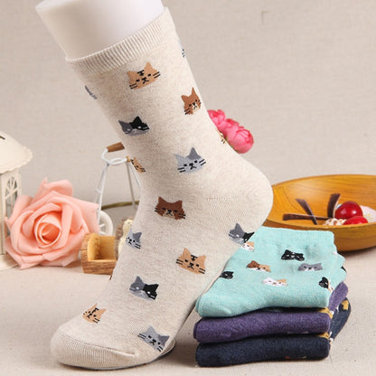 Animal Cartoon Cat Lovely for Women Cotton Socks(8) - Tube Socks by PMC Jewellery | Online Shopping South Africa | PMC Jewellery