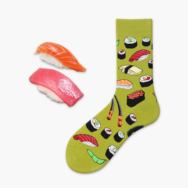 5 Pairs Fruit Food Socks Short  Funny Cotton Socks(Sushi) - Tube Socks by PMC Jewellery | Online Shopping South Africa | PMC Jewellery