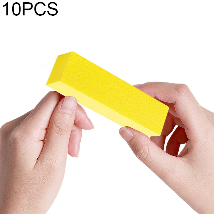 10 PCS Tofu Block Nail Polish Four Squares High Elastic Cotton Manicure Sand Block (Yellow) - Grinding Tools & Accessories by PMC Jewellery | Online Shopping South Africa | PMC Jewellery | Buy Now Pay Later Mobicred