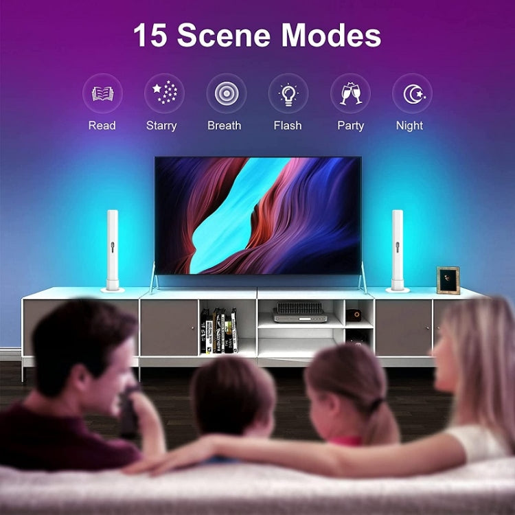 2pcs/box RGB Desktop Background Music Rhythm Pickup Ambient Light, Version: Bluetooth(EU Plug) - Novelty Lighting by PMC TechLife | Online Shopping South Africa | PMC TechLife | Buy Now Pay Later Mobicred