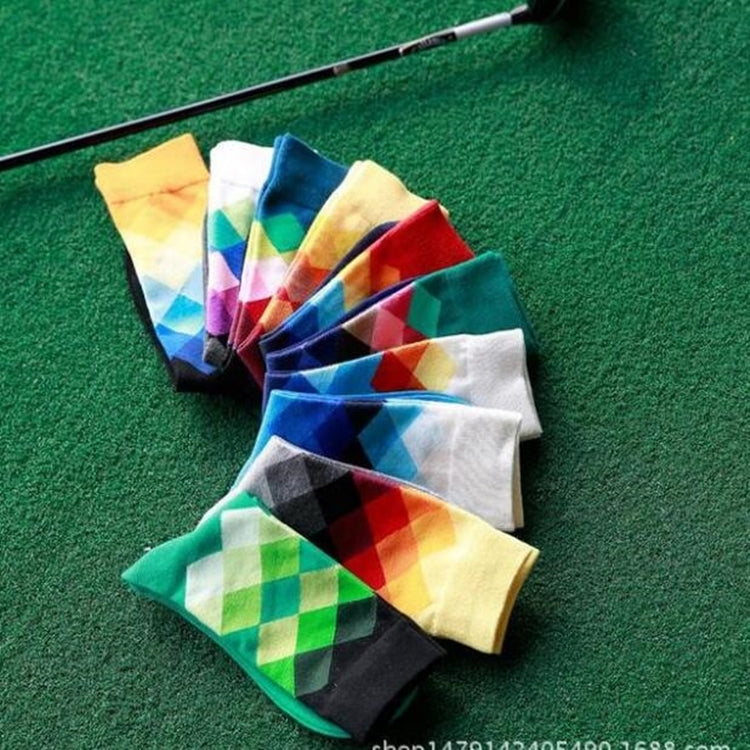 Colored Diamond Plaid Tube Gradient Sports Socks, Size:Large Size(06) - Tube Socks by PMC Jewellery | Online Shopping South Africa | PMC Jewellery