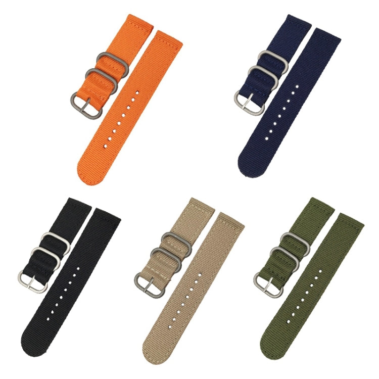 Washable Nylon Canvas Watchband, Band Width:18mm(Orange with Silver Ring Buckle) - 18mm Bands by PMC TechLife | Online Shopping South Africa | PMC TechLife | Buy Now Pay Later Mobicred