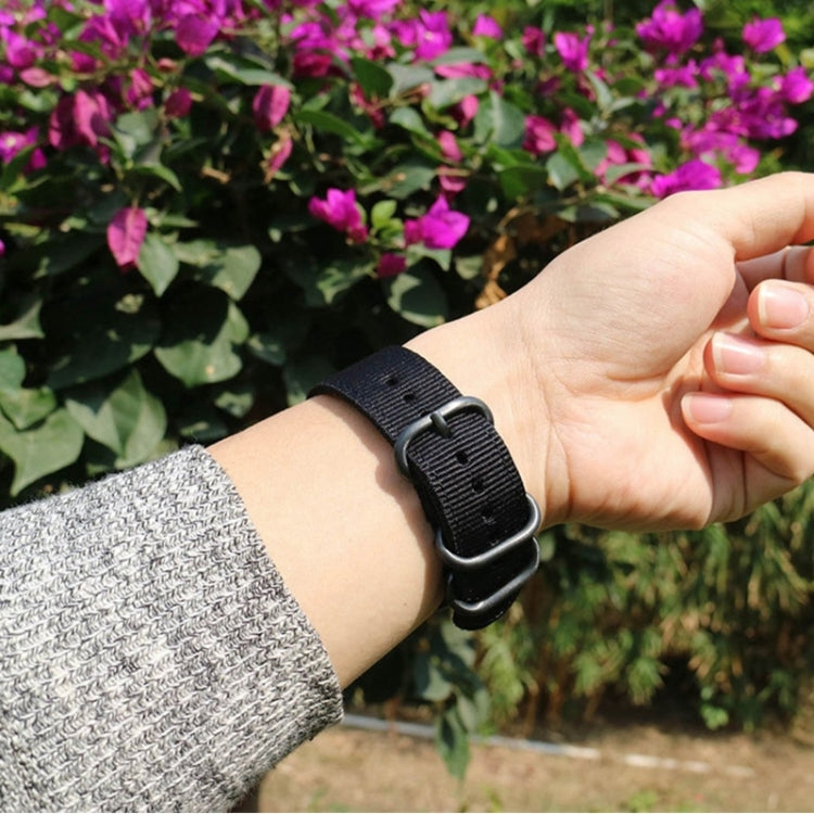 Washable Nylon Canvas Watchband, Band Width:20mm(Black with Silver Ring Buckle) - free shipping - PMC TechLife - Order now!