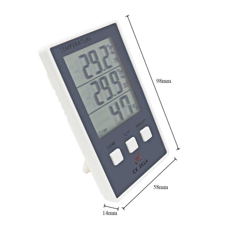 CX-201A LCD Digital Weather Station Thermometer Hygrometer Indoor  Outdoor Temperature Humidity Meter with Temperature Sensor - Indoor Thermometer by PMC TechLife | Online Shopping South Africa | PMC TechLife