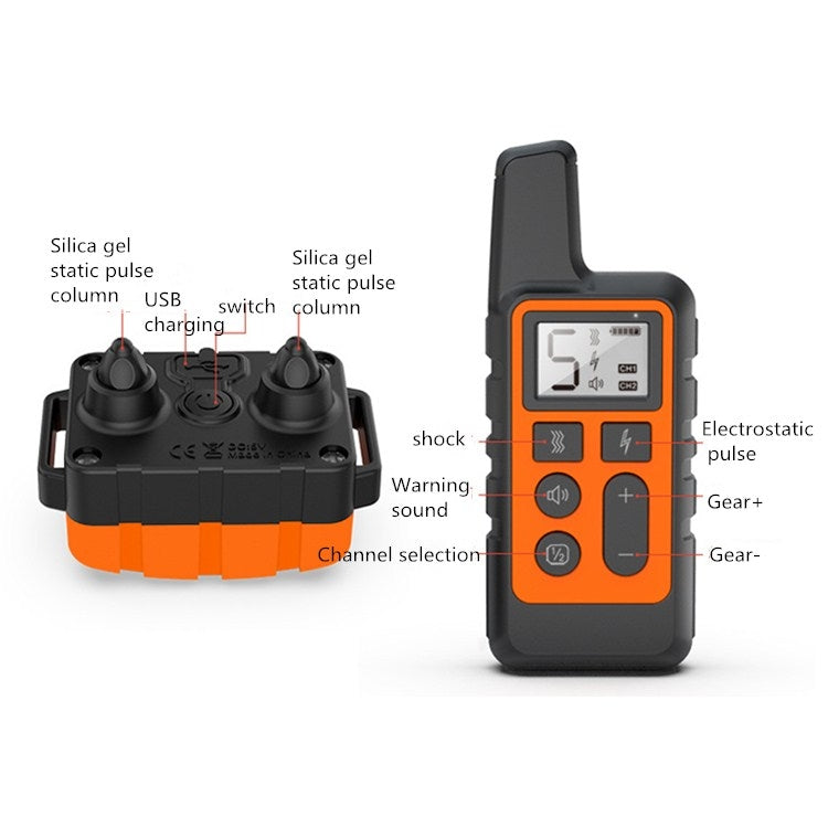 500m Dog Training Bark Stopper Remote Control Electric Shock Waterproof Electronic Collar(Red) - Training Aids by PMC TechLife | Online Shopping South Africa | PMC TechLife | Buy Now Pay Later Mobicred