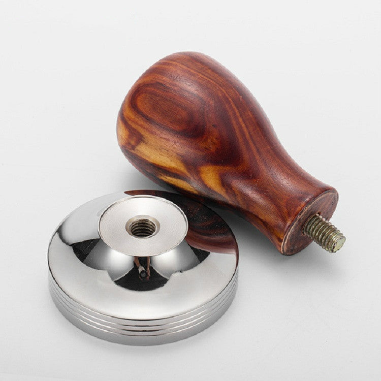 Stainless Steel Solid Wood Handle Integrated Coffee Powder, Specification:57.5mm, Color:Stainless Steel Detachable Handle - free shipping - PMC TechLife - Order now!