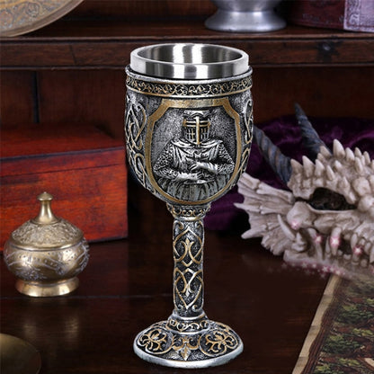 3D Viking Skull Coffee Beer Mug Skull Mug Beer Wine Drink Gift Stainless Steel Knight Decorative Cup for Men Goblet - Drinking Tools by PMC Jewellery | Online Shopping South Africa | PMC Jewellery