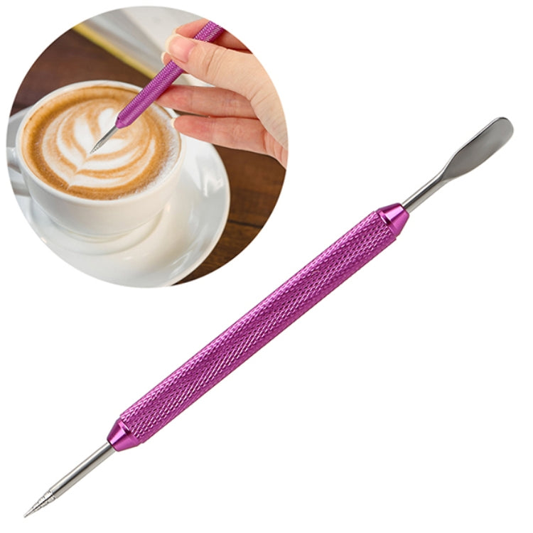 Fancy Coffee Pull Flower Needle Stainless Steel Carved Rod Crochet Flower Needle(Purple) - free shipping - PMC TechLife - Order now!