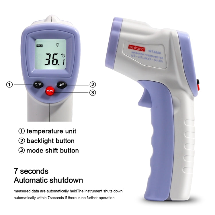 WT3656 Non-contact Forehead Body Infrared Thermometer - Infra-red Thermoscope by PMC TechLife | Online Shopping South Africa | PMC TechLife | Buy Now Pay Later Mobicred