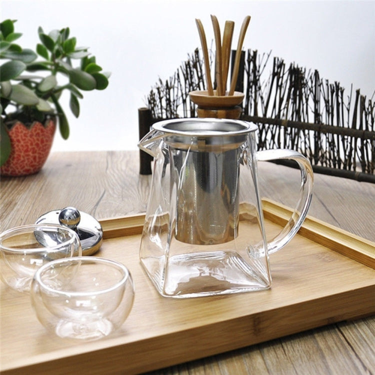 Stainless Steel Clear Heat Resistant Glass Filter Tea Pot, Capacity: 950ml - Teapots by PMC TechLife | Online Shopping South Africa | PMC TechLife