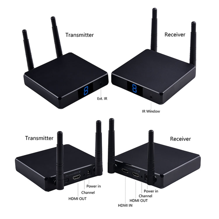 Measy FHD686 Full HD 1080P 3D 5-5.8GHz Wireless HDMI Transmitter (Transmitter + Receiver) with Display, Supports Infrared Remote Control & Wireless Same Screen Function, Transmission Distance: 200m - free shipping - PMC Jewellery - Order now!