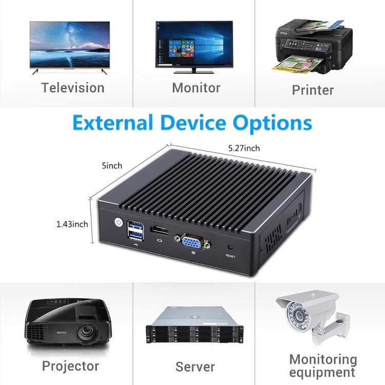 K660G4 Windows and Linux System Mini PC, Intel Celeron Processor N2840 Quad-Core 2M Cache,1.83GHz, up to 2.25GHz, 8GB RAM + 128GB SSD, EU Plug - Windows Mini PCs by PMc TechLife | Online Shopping South Africa | PMc TechLife | Buy Now Pay Later Mobicred