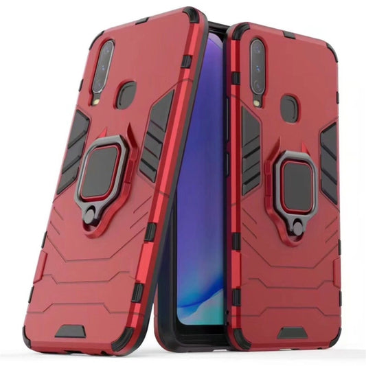 PC + TPU Shockproof Protective Case for Vivo Y17, with Magnetic Ring Holder (Red) - vivo Cases by PMC Jewellery | Online Shopping South Africa | PMC Jewellery