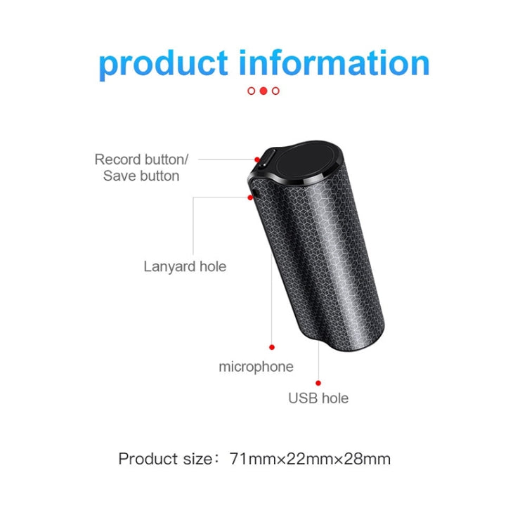 Q70 16GB Smart HD Noise Reduction Voice Control Recording Pen - Recording Pen by PMC TechLife | Online Shopping South Africa | PMC TechLife | Buy Now Pay Later Mobicred