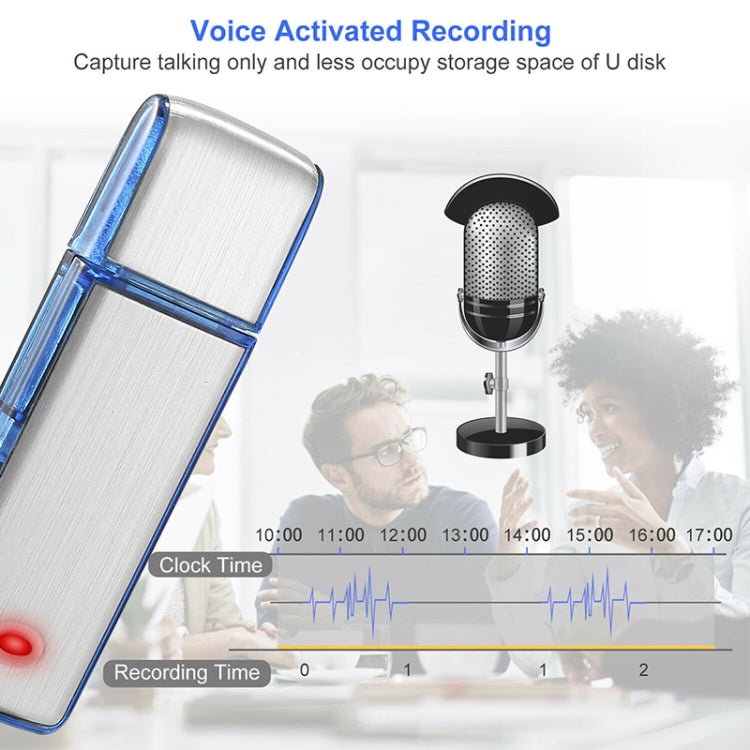 SK858 16GB Rechargeable Portable U-Disk Meeting Voice Recorder (Blue) - U-Disk Recorder by PMC Jewellery | Online Shopping South Africa | PMC Jewellery | Buy Now Pay Later Mobicred