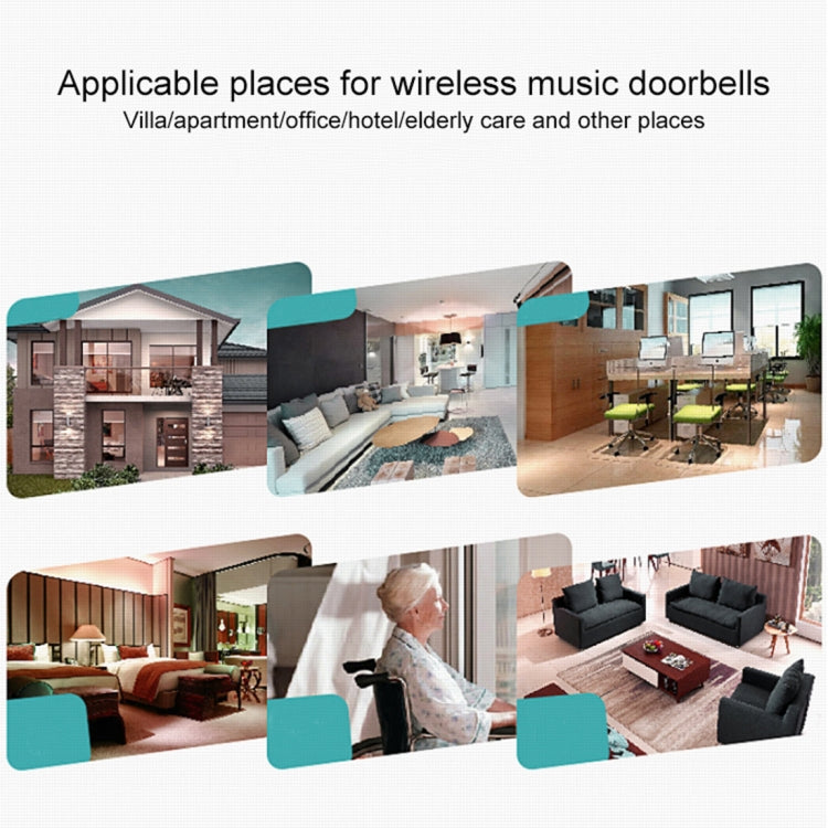 VOYE V003B Home Music Remote Control Wireless Doorbell with 38 Polyphony Sounds, US Plug (White) - Wireless Doorbell by VOYE | Online Shopping South Africa | PMc TechLife | Buy Now Pay Later Mobicred