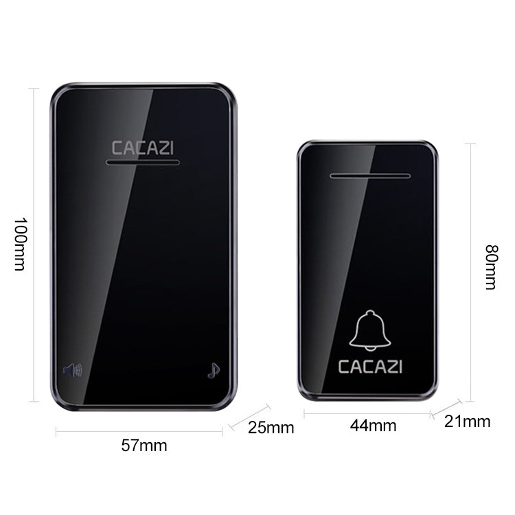 CACAZI FA8 Self-Powered Wireless Doorbell, US Plug(Black) - Wireless Doorbell by CACAZI | Online Shopping South Africa | PMC TechLife | Buy Now Pay Later Mobicred