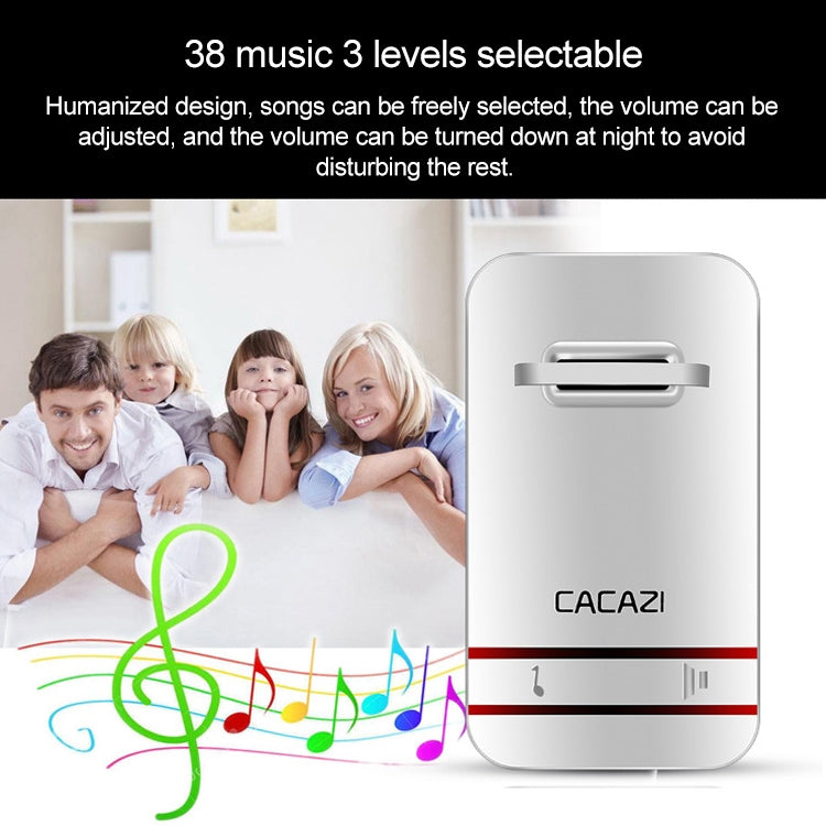 CACAZI V027G One Button Three Receivers Self-Powered Wireless Home Kinetic Electronic Doorbell, UK Plug - free shipping - PMC TechLife - Order now!