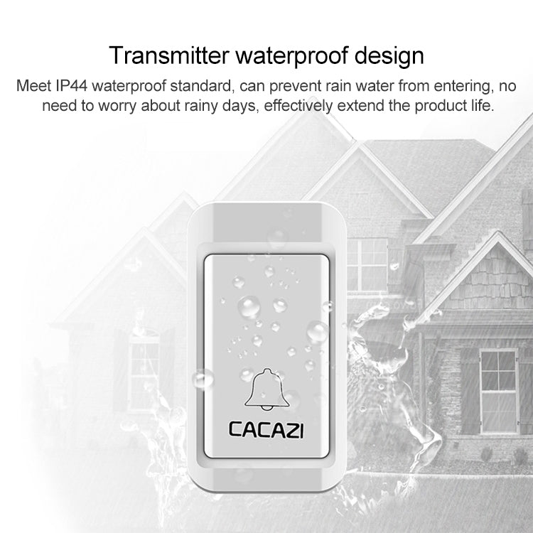 CACAZI V027G One Button Three Receivers Self-Powered Wireless Home Kinetic Electronic Doorbell, US Plug - free shipping - PMC TechLife - Order now!