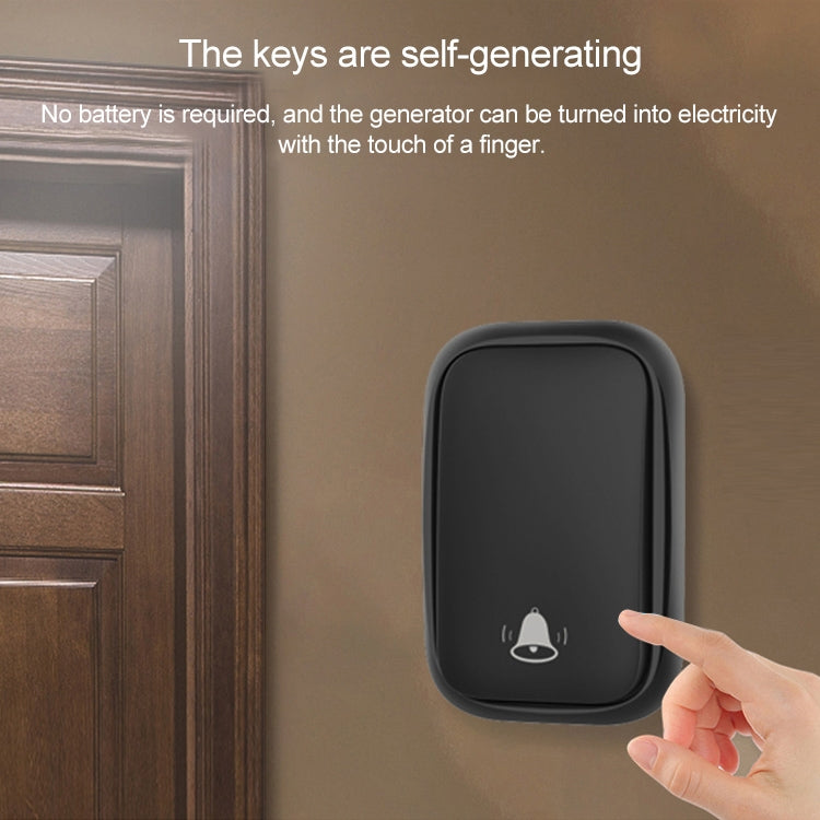 CACAZI FA88 Self-Powered Smart Home Wireless Doorbell, US Plug(White) - Wireless Doorbell by CACAZI | Online Shopping South Africa | PMC TechLife | Buy Now Pay Later Mobicred