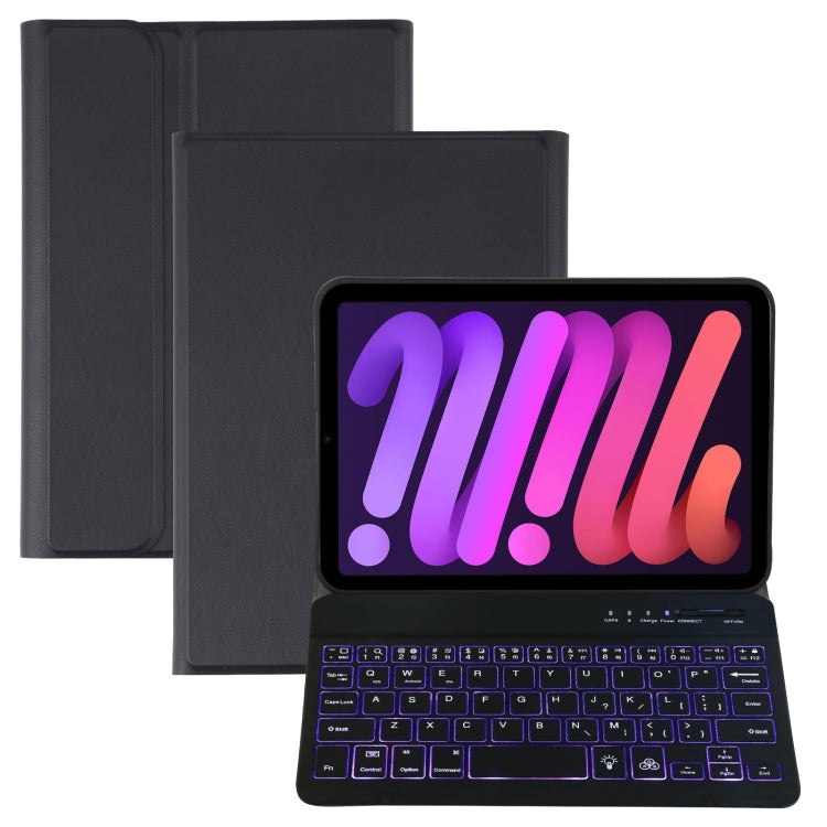 A06S Detachable Lambskin Texture Ultra-thin TPU Backlight Bluetooth Keyboard Leather Tablet Case with Stand For iPad mini 6 (Black) - For iPad mini by PMC Jewellery | Online Shopping South Africa | PMC Jewellery | Buy Now Pay Later Mobicred