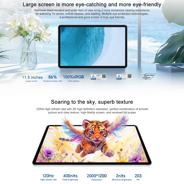 Honor Pad X9 Pro WiFi Tablet PC, 11.5 inch 8GB+128GB MagicOS 9.0 Qualcomm Snapdragon 685 Octa Core (Grey) - free shipping - PMc TechLife - Order now!