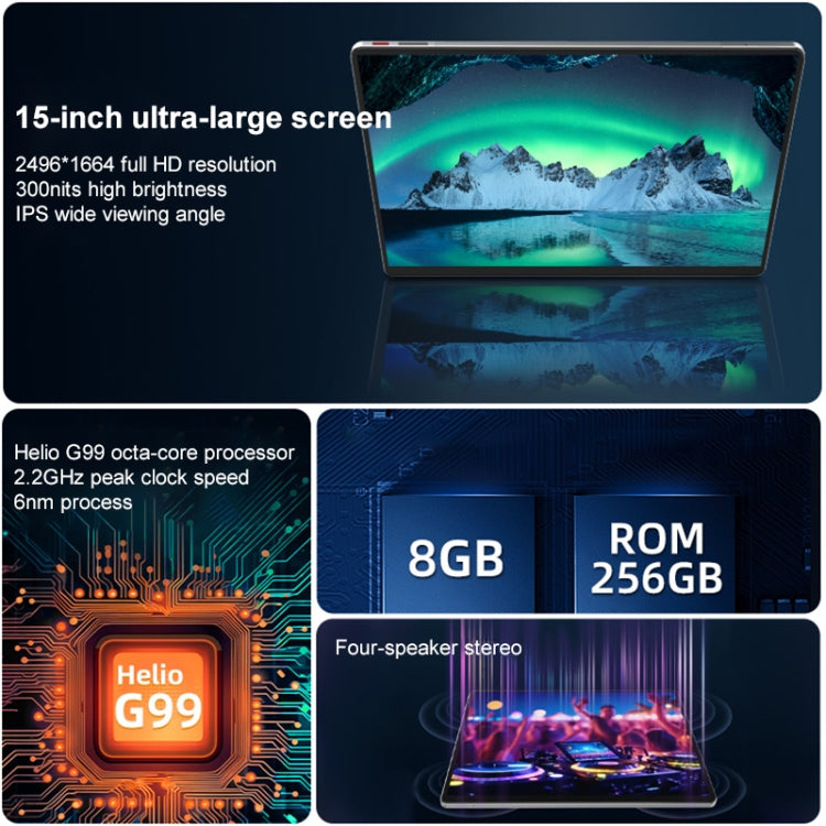 Jumper EZpad Max15 Tablet PC, 8GB+256GB, 15 inch Android 14 OS MediaTek MT8781 Octa Core Network: 4G, US Plug - free shipping - PMC Jewellery - Order now!