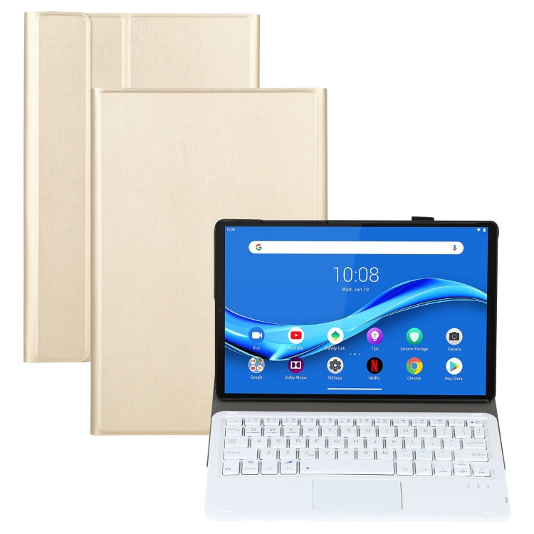 AM10-A Detachable Bluetooth Backlight Keyboard Ultrathin Horizontal Flip Leather Tablet Case with Touchpad & Holder for Lenovo M10 Plus 10.3 inch X606F(Gold) - Lenovo Keyboard by PMC TechLife | Online Shopping South Africa | PMC TechLife