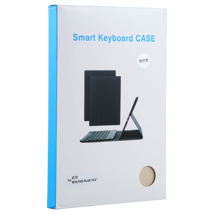 AM10-A Detachable Bluetooth Backlight Keyboard Ultrathin Horizontal Flip Leather Tablet Case with Touchpad & Holder for Lenovo M10 Plus 10.3 inch X606F(Gold) - Lenovo Keyboard by PMC TechLife | Online Shopping South Africa | PMC TechLife