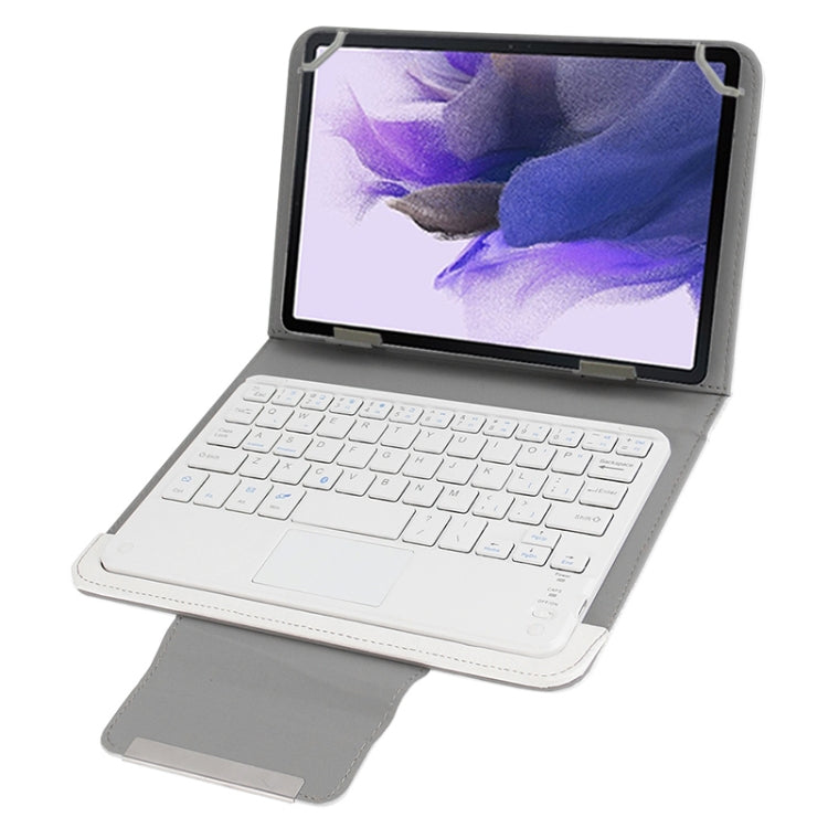 Universal Detachable Magnetic Bluetooth Touchpad Keyboard Leather Tablet Case with Holder for 10.1 inch iSO & Android & Windows Tablet PC(White) - Universal Keyboard by PMC Jewellery | Online Shopping South Africa | PMC Jewellery