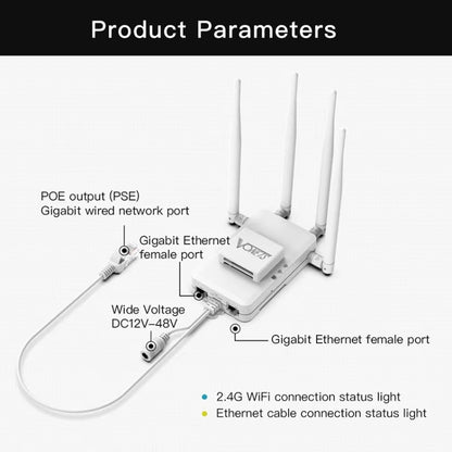 VONETS VAR600-H 600Mbps Wireless Bridge WiFi Repeater, With Power Adapter + 4 Antennas + DC Adapter Set - Wireless Routers by VONETS | Online Shopping South Africa | PMC Jewellery | Buy Now Pay Later Mobicred