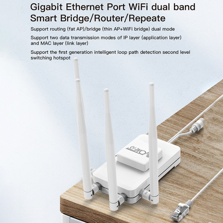 VONETS VAR1200-L 1200Mbps Wireless Bridge Built-in Antenna Dual-Band WiFi Repeater, With DC Adapter Set - Wireless Routers by VONETS | Online Shopping South Africa | PMC Jewellery | Buy Now Pay Later Mobicred