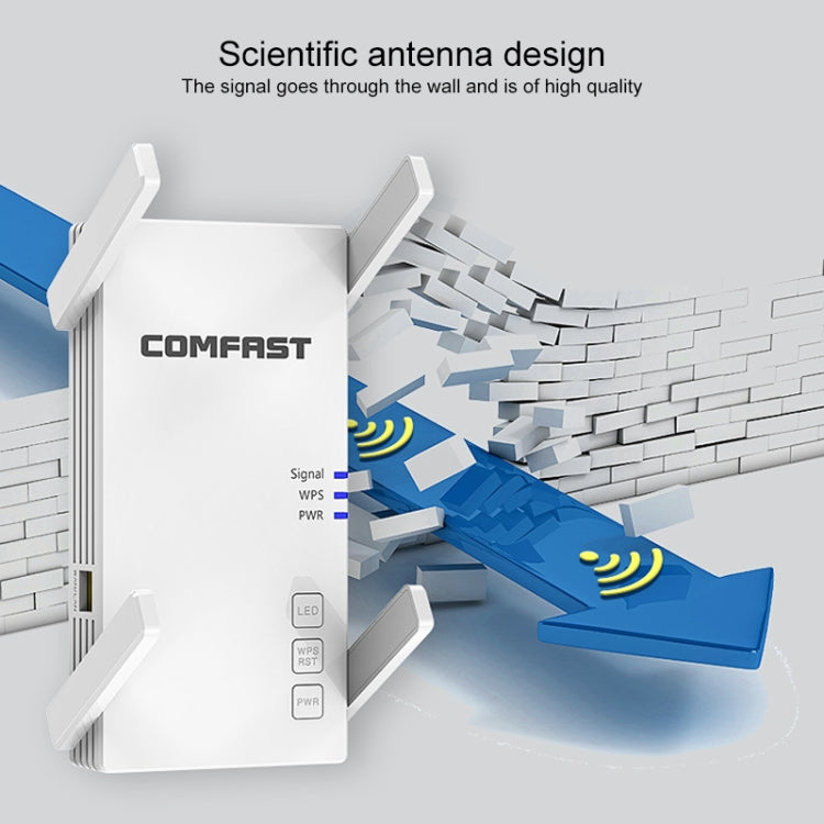 COMFAST CF-AC2100 2100Mbps Wireless WIFI Signal Amplifier Repeater Booster Network Router with 4 Antennas, EU Plug - Broadband Amplifiers by COMFAST | Online Shopping South Africa | PMC Jewellery | Buy Now Pay Later Mobicred