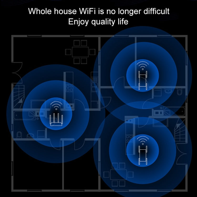 COMFAST CF-AC2100 2100Mbps Wireless WIFI Signal Amplifier Repeater Booster Network Router with 4 Antennas, EU Plug - free shipping - PMC Jewellery - Order now!