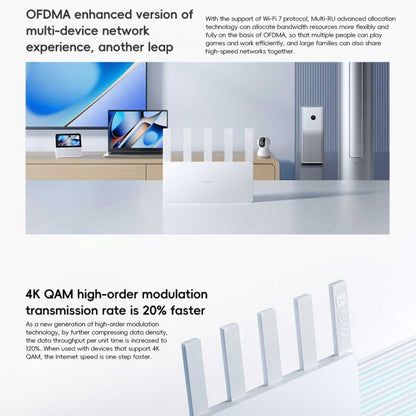 Xiaomi Router BE5000 WiFi 7 MLO 2.4GHz 5.0GHz Dual Band 2.5G Port 512MB RAM Repeater, US Plug (White) - Wireless Routers by Xiaomi | Online Shopping South Africa | PMC Jewellery | Buy Now Pay Later Mobicred