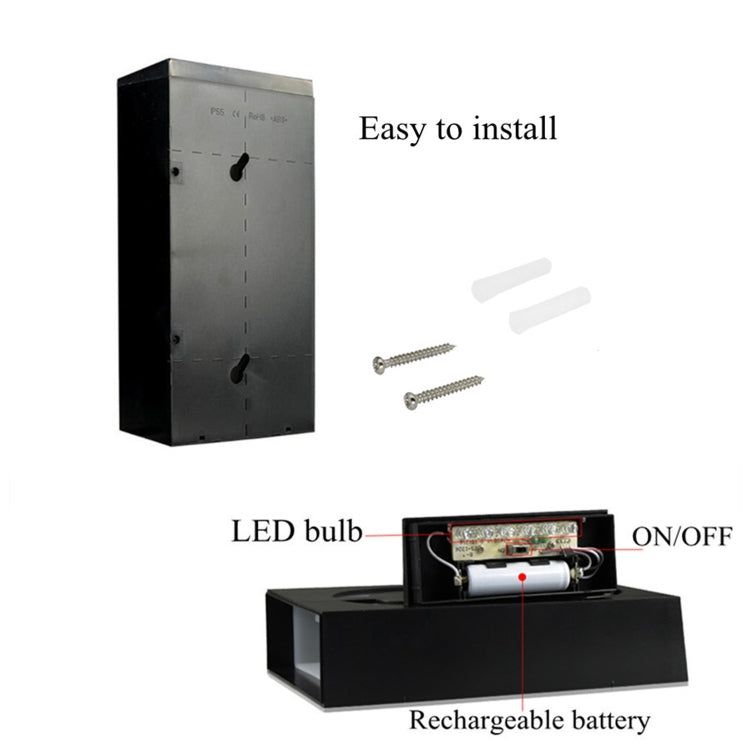 0.36W Solar Powered Wall Mount 6 LEDs Lighting Doorplate Lamp House Number Porch Lights with Solar Pannel(1) - With Solar Panel by YWXLight | Online Shopping South Africa | PMC Jewellery