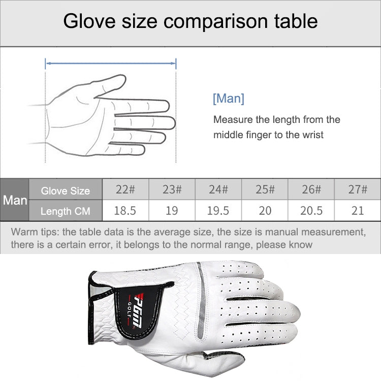 PGM Golf Sheepskin Anti-Slip Single Gloves for Men(Size: 24-Right Hand) - Safety Gloves by PGM | Online Shopping South Africa | PMC TechLife | Buy Now Pay Later Mobicred
