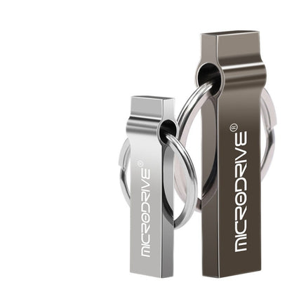 MicroDrive 128GB USB 2.0 Metal Keychain U Disk (Black) - USB Flash Drives by MicroDrive | Online Shopping South Africa | PMC Jewellery | Buy Now Pay Later Mobicred