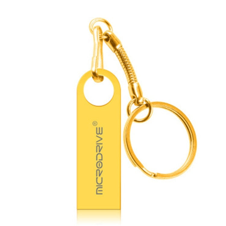 MicroDrive 128GB USB 2.0 Metal Waterproof High Speed U Disk(Gold) - USB Flash Drives by MicroDrive | Online Shopping South Africa | PMC Jewellery | Buy Now Pay Later Mobicred