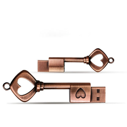 MicroDrive 128GB USB 2.0 Copper Love Key U Disk - USB Flash Drives by MicroDrive | Online Shopping South Africa | PMC Jewellery | Buy Now Pay Later Mobicred