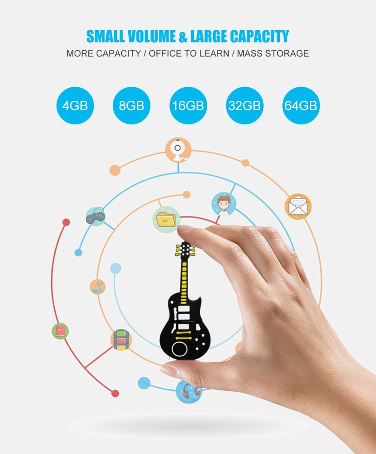 MicroDrive 64GB USB 2.0 Guitar U Disk - USB Flash Drives by MicroDrive | Online Shopping South Africa | PMC TechLife | Buy Now Pay Later Mobicred